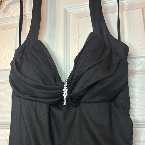 City Triangles Black and White Side Slit Halter Dress Size 13 - Picture 5 of 8